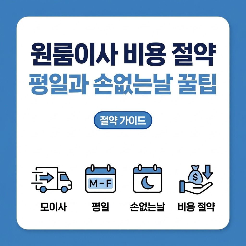 원룸이사 손님 적은 평일 및 손없는날 피해서 비용 낮추기 노하우