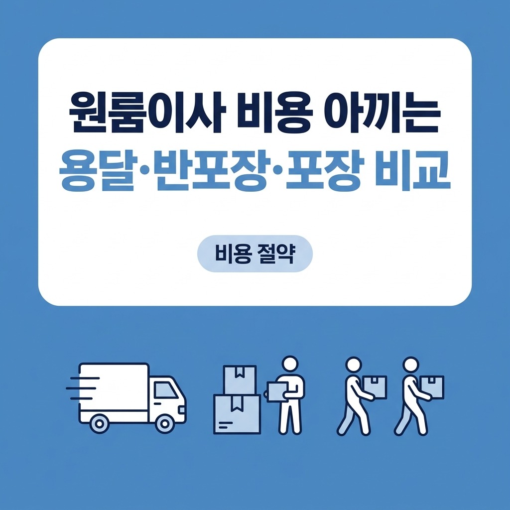 원룸이사 비용 아끼는 용달이사 반포장이사 포장이사 비교 총정리