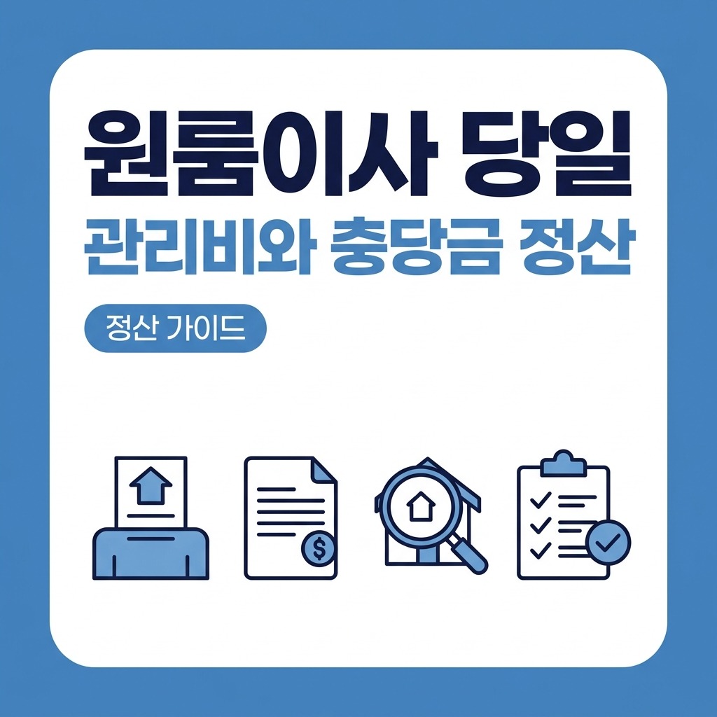 원룸이사 당일 관리비 정산서 항목 및 장기수선충당금 체크리스트