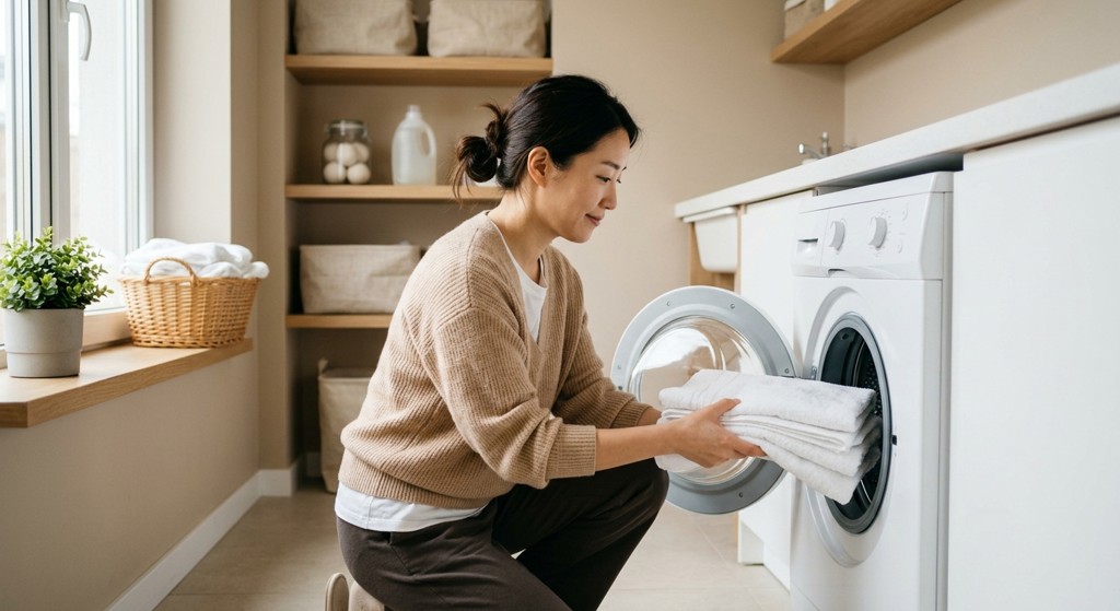 수건 쉰내 제거 세탁조 청소 세제 절약 올바른 방법 — 섬유 표면에 남은 세제 찌꺼기와 유연제 기름막