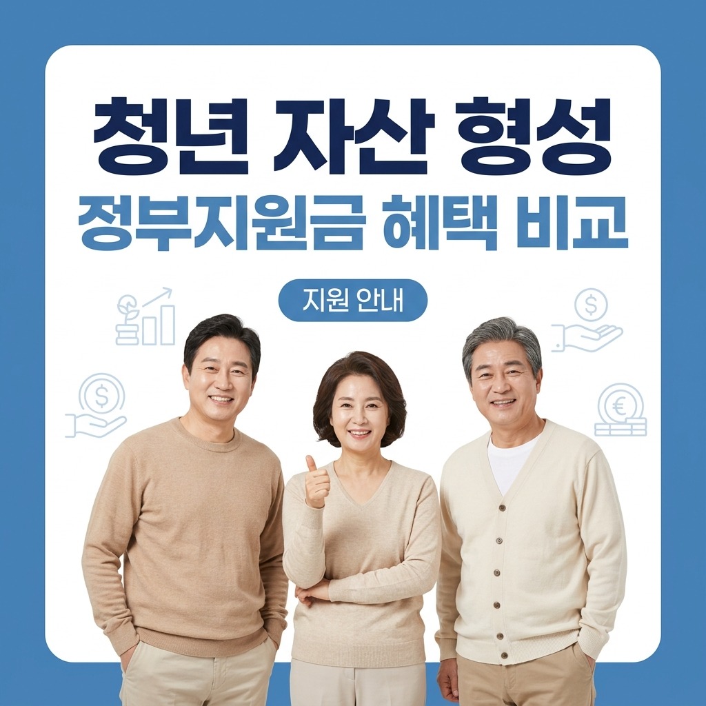 청년 자산 형성 정부지원금 신청 대상과 적립 혜택 비교