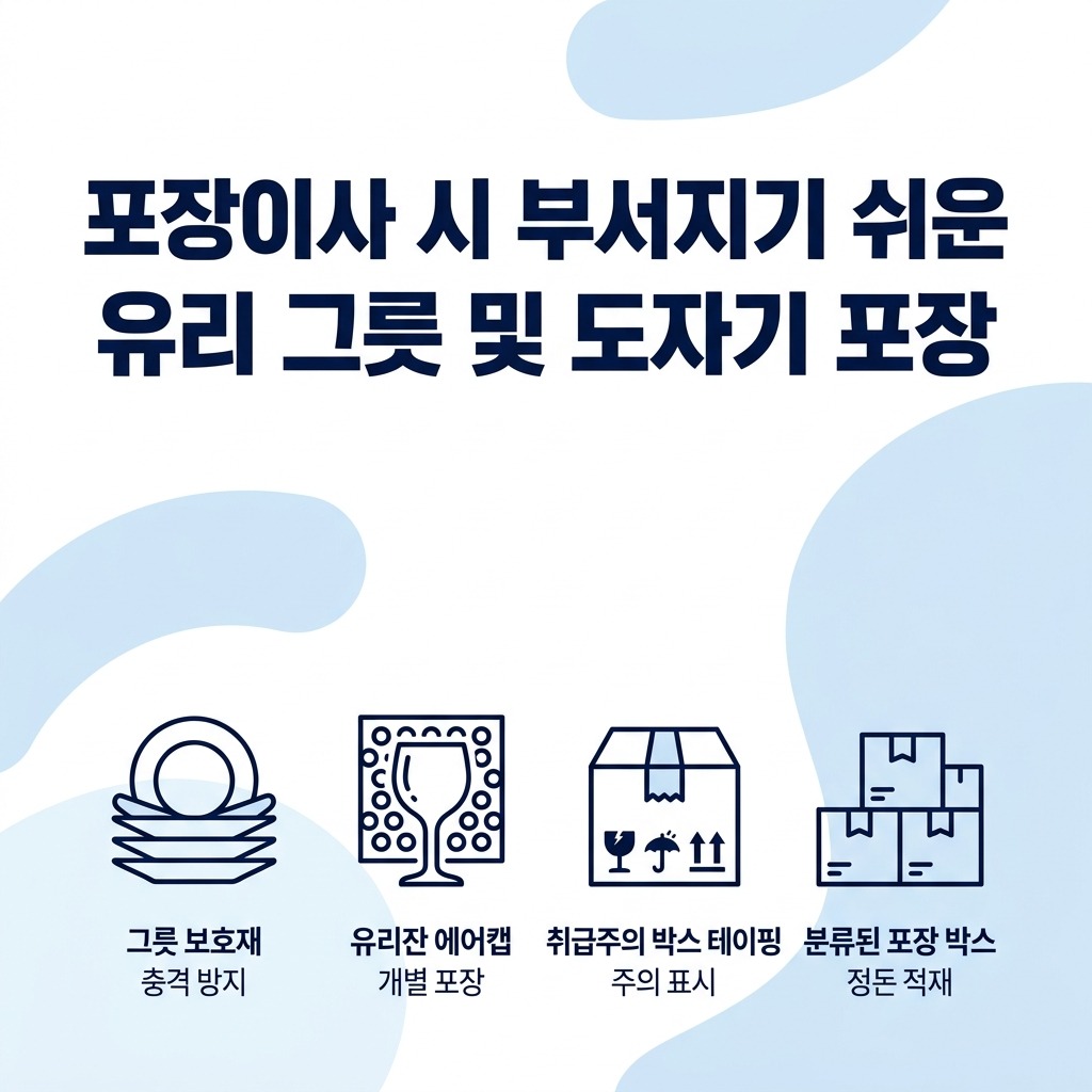 포장이사 시 부서지기 쉬운 유리 그릇 및 도자기 포장 안전 수칙