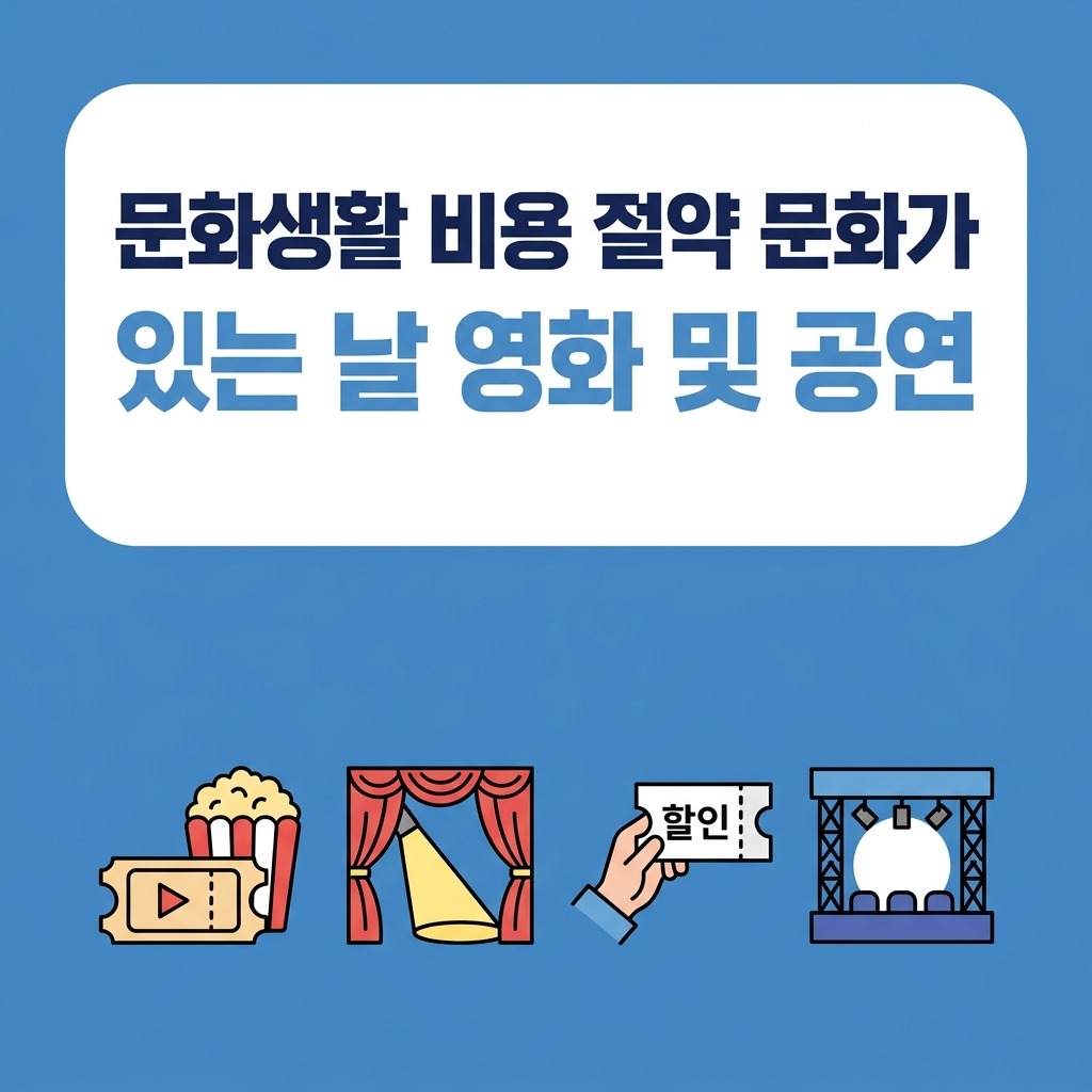 문화생활 비용 절약 문화가 있는 날 영화 및 공연 할인 완전 정리
