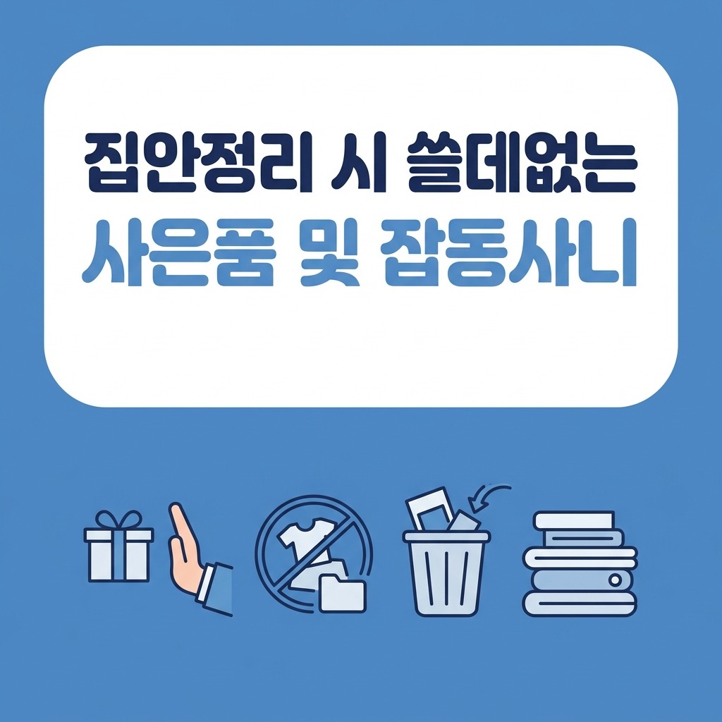 집안정리 시 쓸데없는 사은품 및 잡동사니 거절하고 비우는 습관