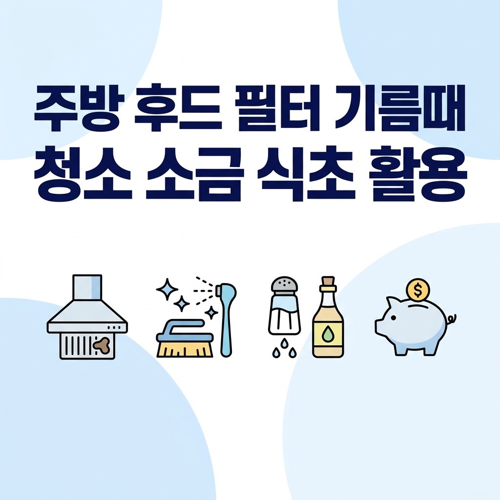 주방 후드 필터 기름때 청소 소금 식초 활용 세제비 절약법